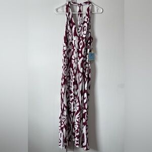NWT CeCe Halter Floral Ikat Dress White Cider Women’s M